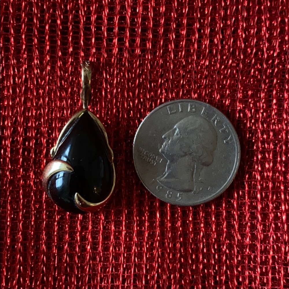14k Gold Onyx Enhancer Pendant